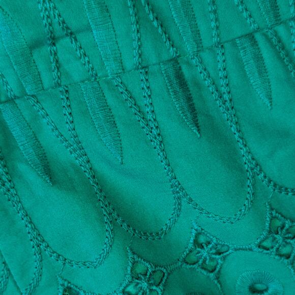 Loft Green Eyelet Pencil Skirt Sz 2 - Picture 2 of 5